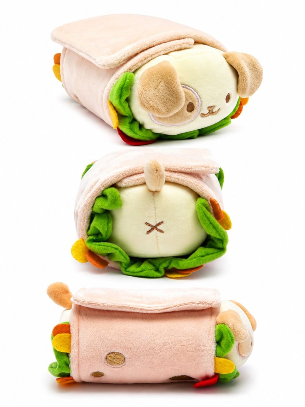 NWT ANIROLLZ Puppiroll Burrito Blanket Plush GM 8058 Kawaii Puppy 6" Sandwich